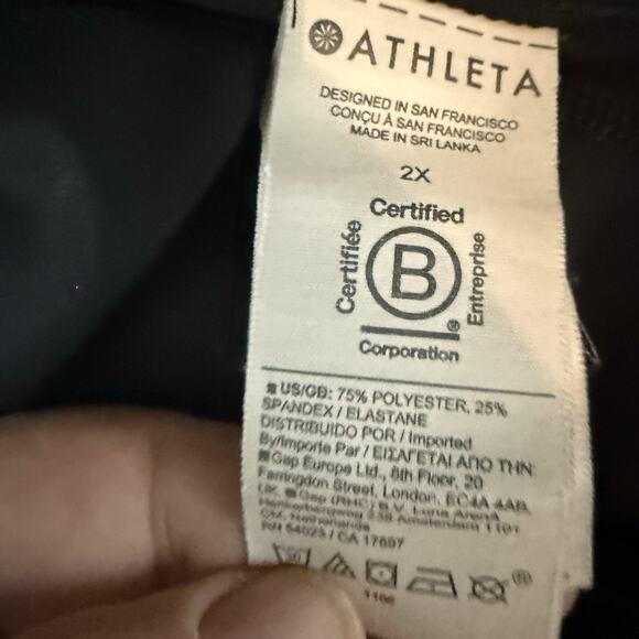 Athleta Ultimate Crop Pants Women’s 2X Black Drawstring Waist Zip Pockets - Picture 5 of 7